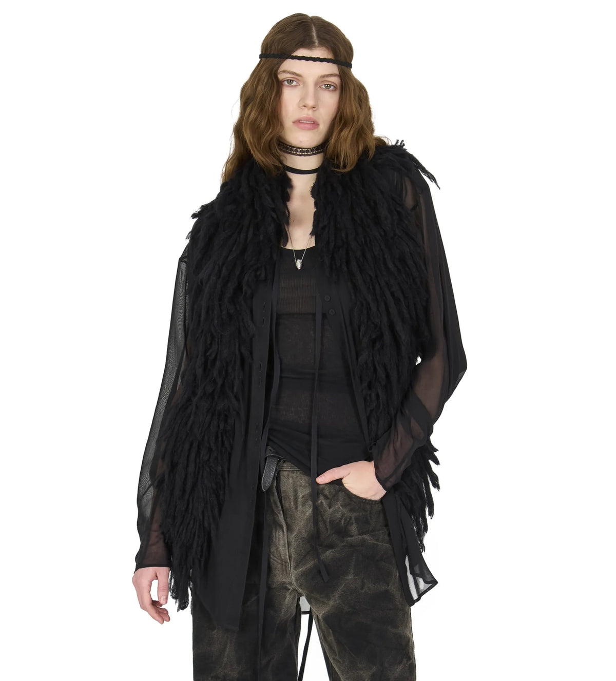 KNIT FUR GILET