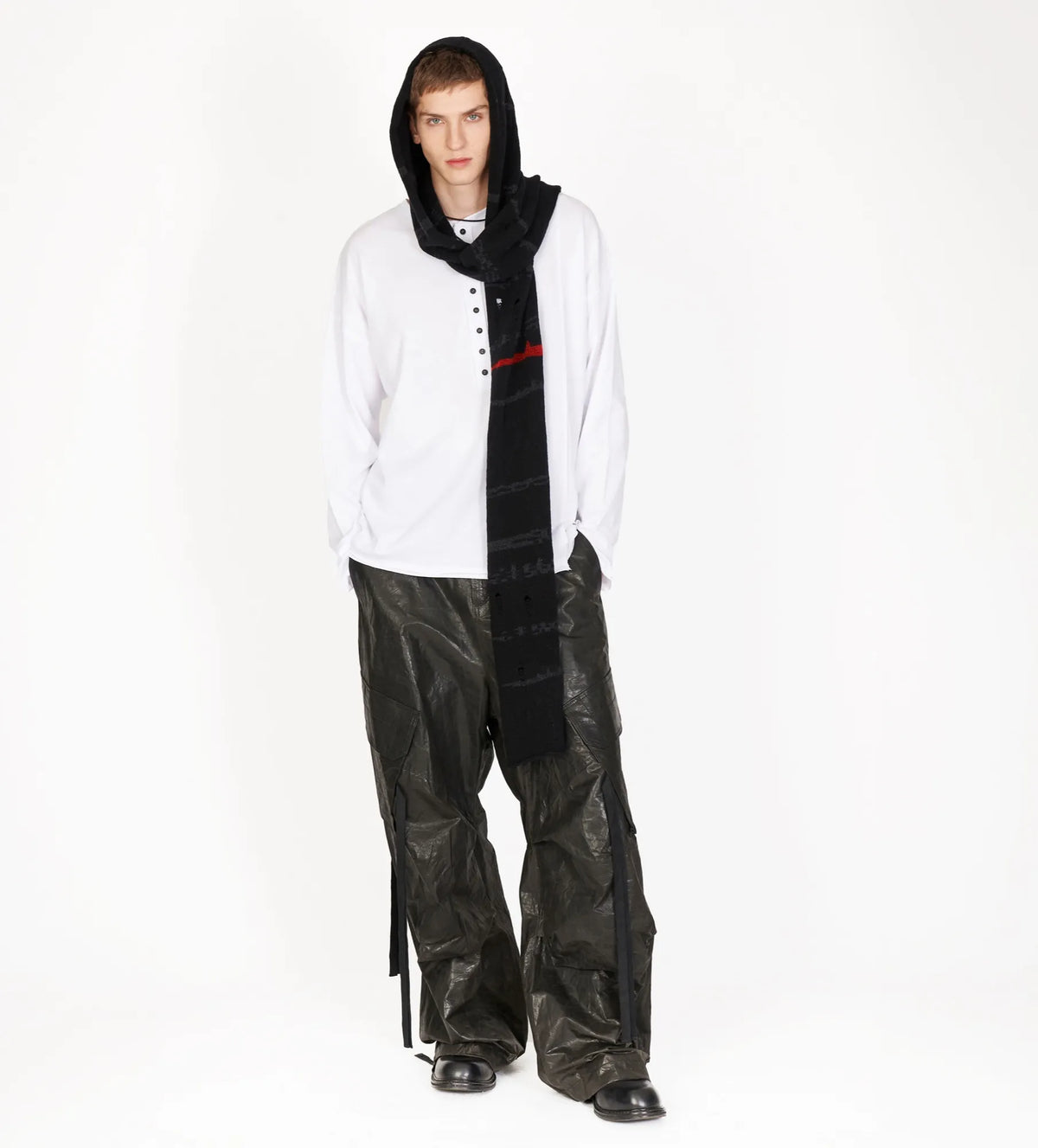 HOODED KNIT SCARF