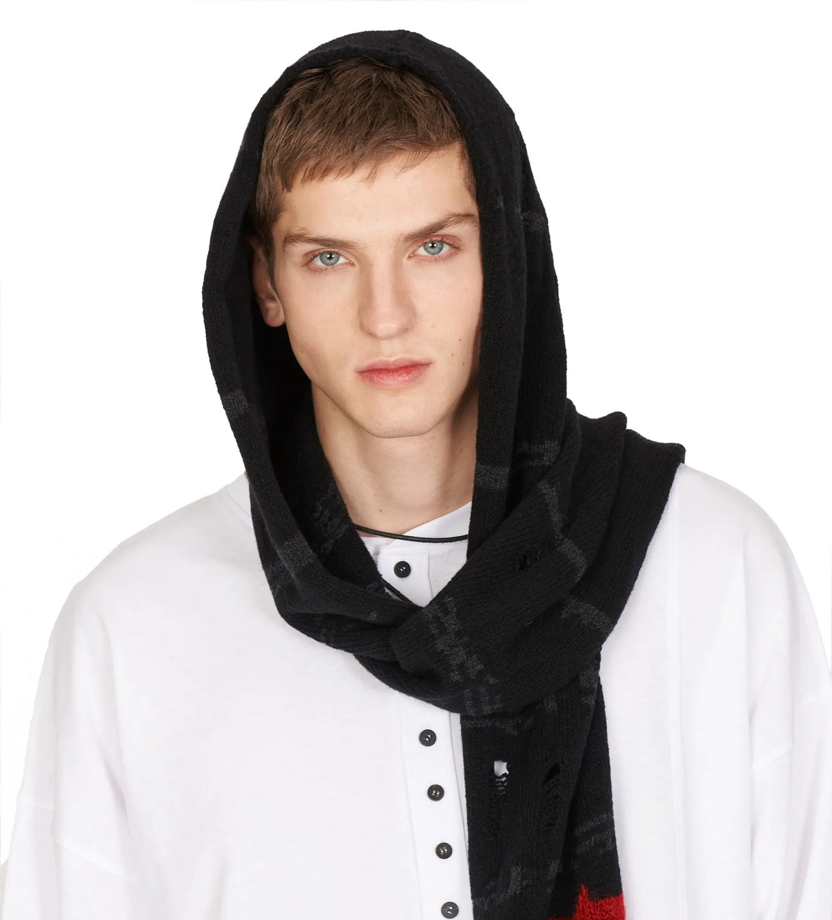 HOODED KNIT SCARF