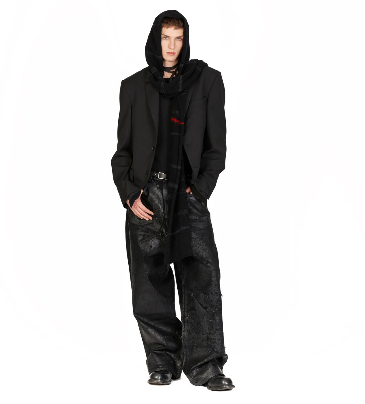 HOODED KNIT SCARF