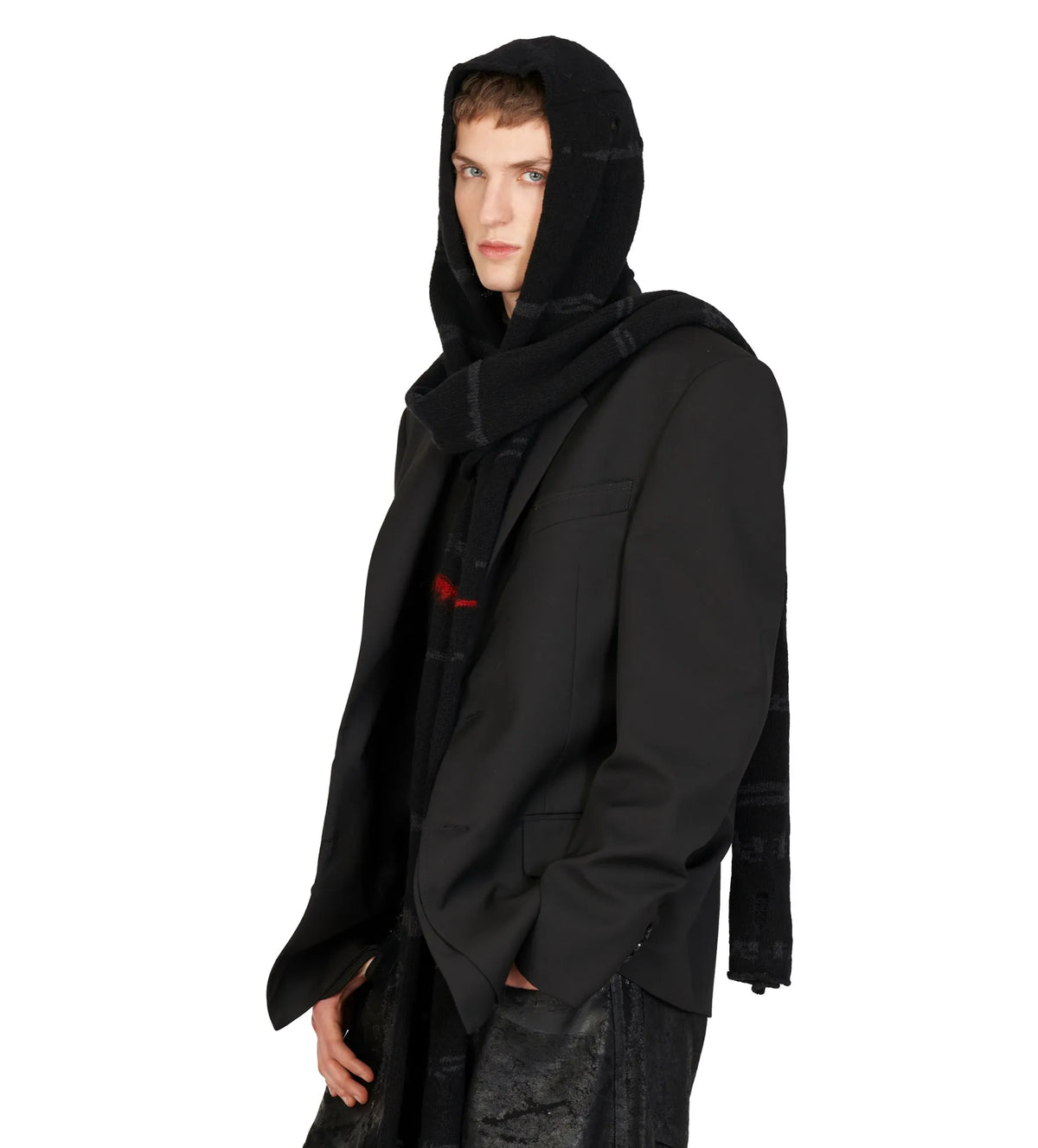 HOODED KNIT SCARF