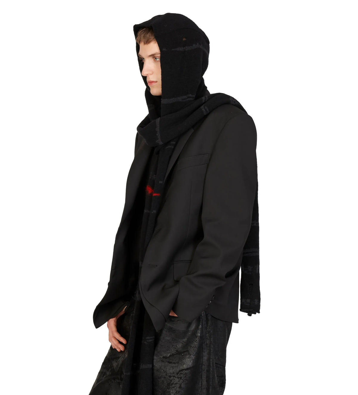 HOODED KNIT SCARF